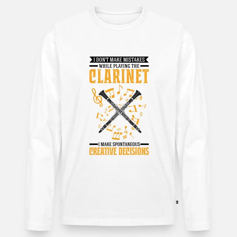 Clarinet Klarinette Klarinettist - Männer Premium Bio Langarmshirt - Weiß