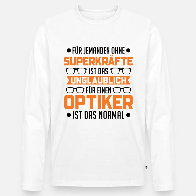 Optiker Superkraft Augenoptiker - Männer Premium Bio Langarmshirt - Weiß