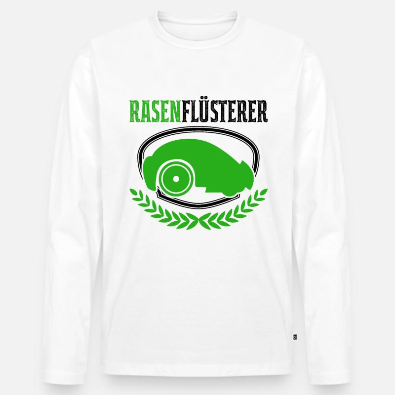 Rasenflüsterer Rasenmähroboter Mähroboter - Männer Premium Bio Langarmshirt - Weiß