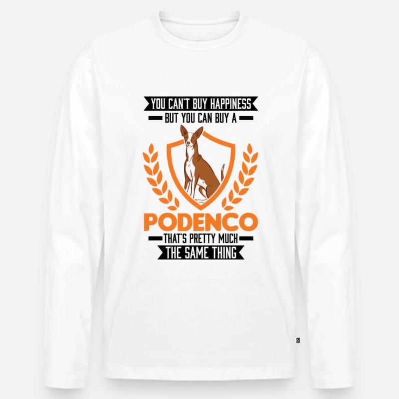 Podenco Geschenk Spanischer Windhund - Männer Premium Bio Langarmshirt - Weiß