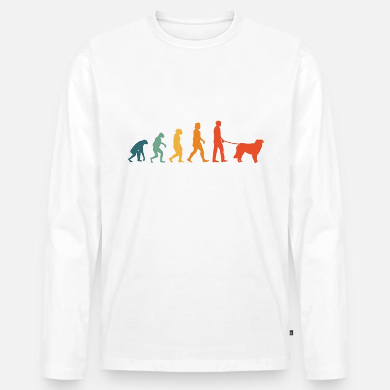 Kuvasz Evolution Retro - Männer Premium Bio Langarmshirt - Weiß