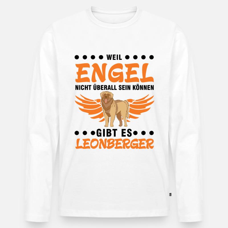 Leonberger Engel - Männer Premium Bio Langarmshirt - Weiß