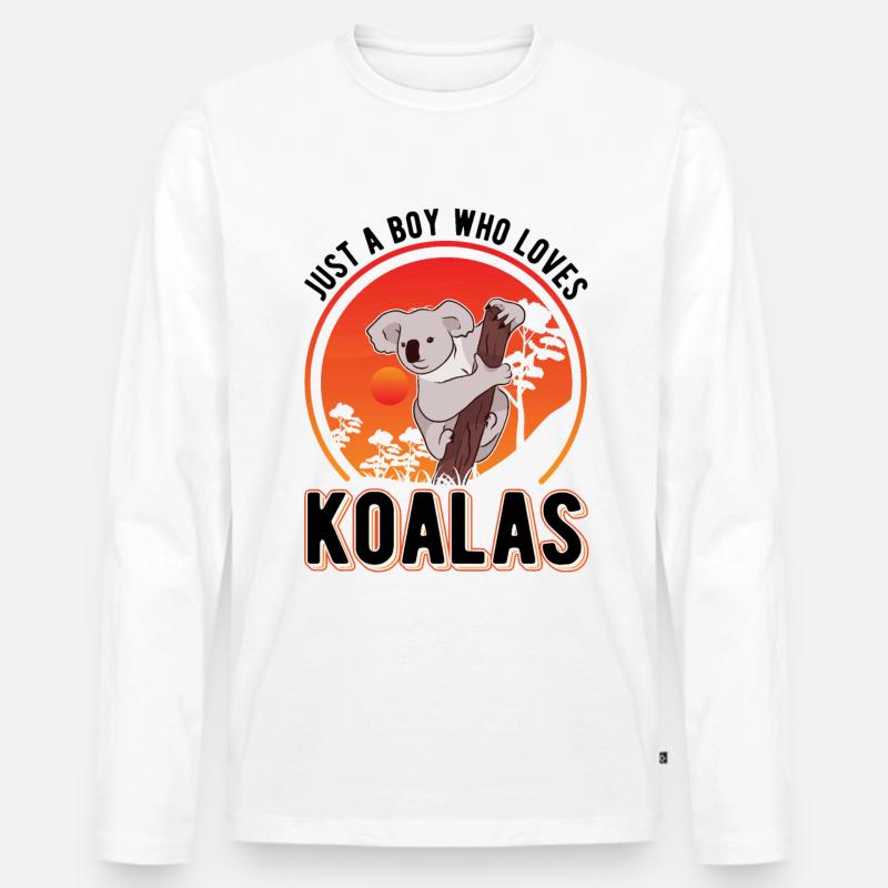 Koala Junge Koalabär - Männer Premium Bio Langarmshirt - Weiß
