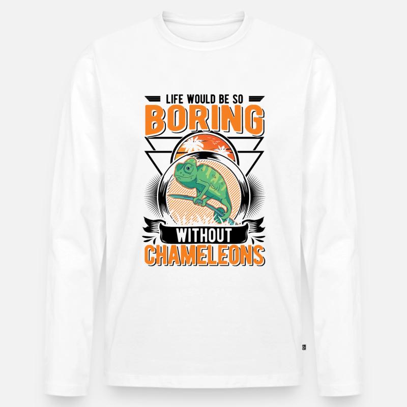 Chamäleon Geschenk Chameleon - Männer Premium Bio Langarmshirt - Weiß