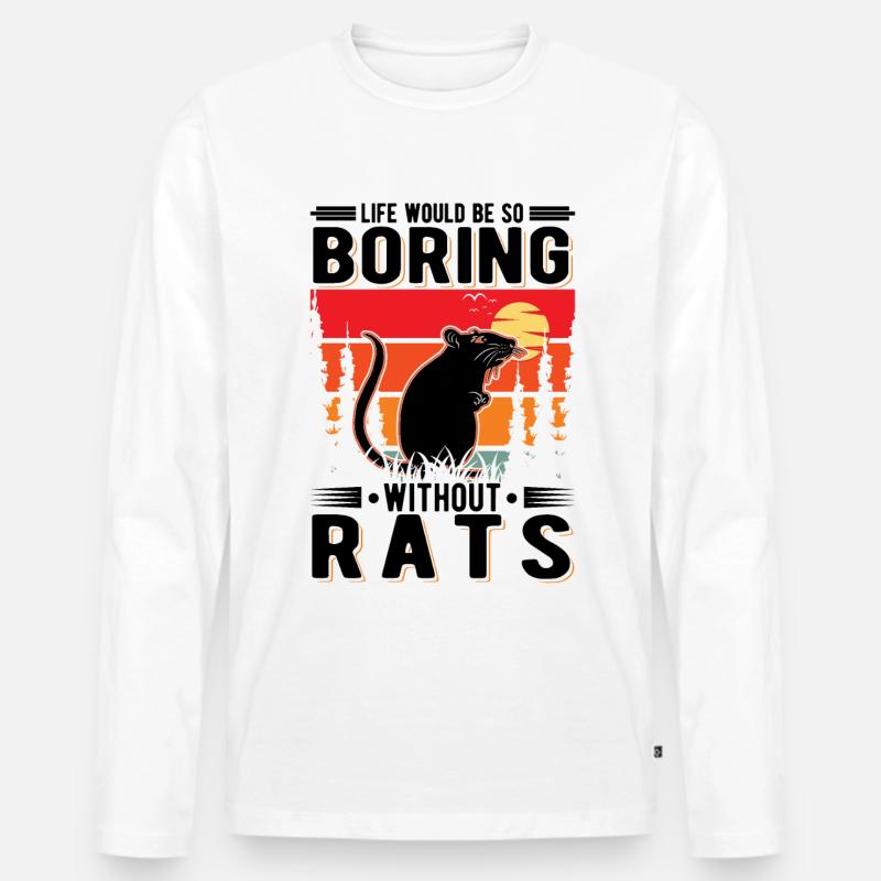 Ratte Geschenk Hausratte - Männer Premium Bio Langarmshirt - Weiß