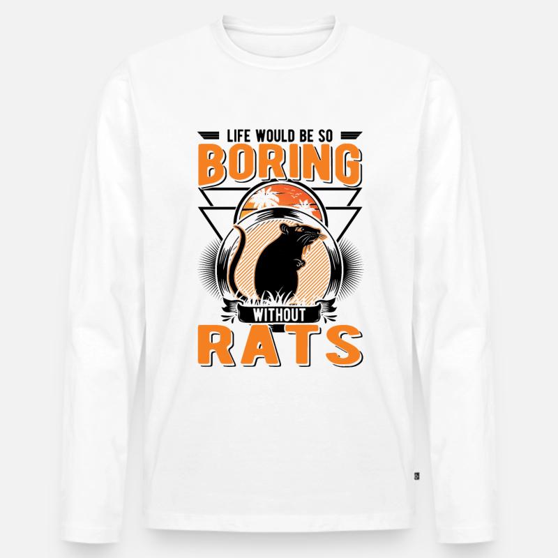 Ratte Geschenk Hausratte - Männer Premium Bio Langarmshirt - Weiß