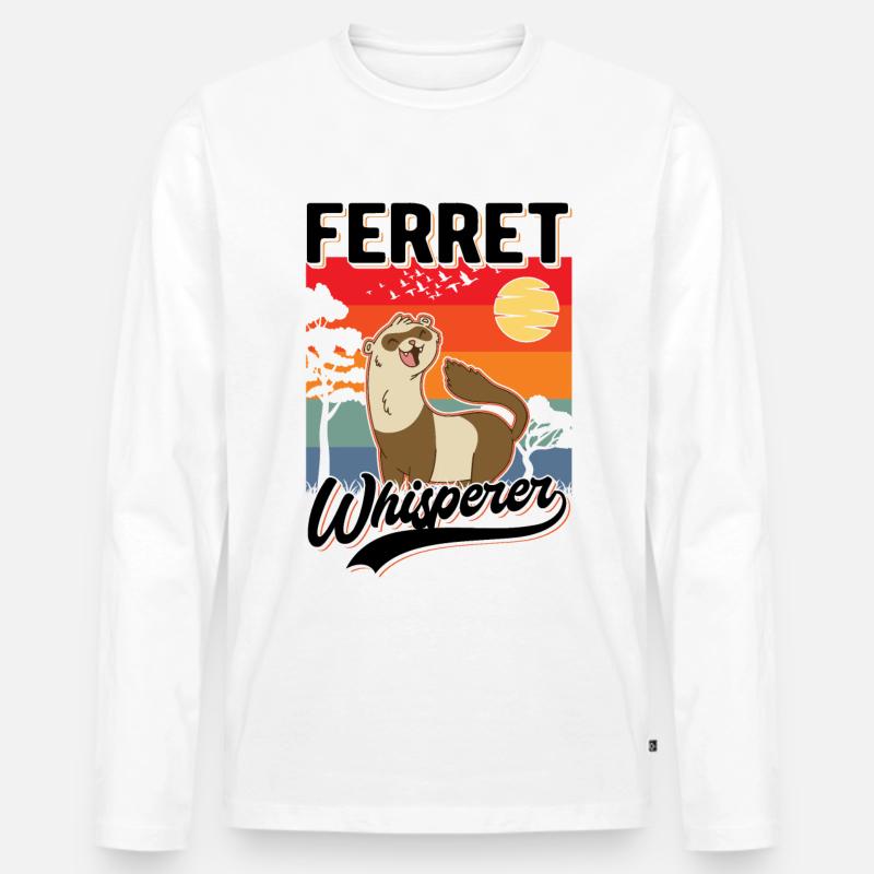 Frettchen Flüsterer Ferret Whisperer - Männer Premium Bio Langarmshirt - Weiß