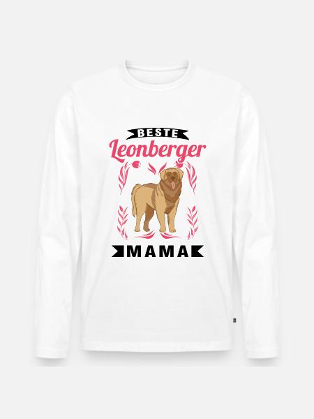 Beste Leonberger Mama - Männer Premium Bio Langarmshirt - Weiß