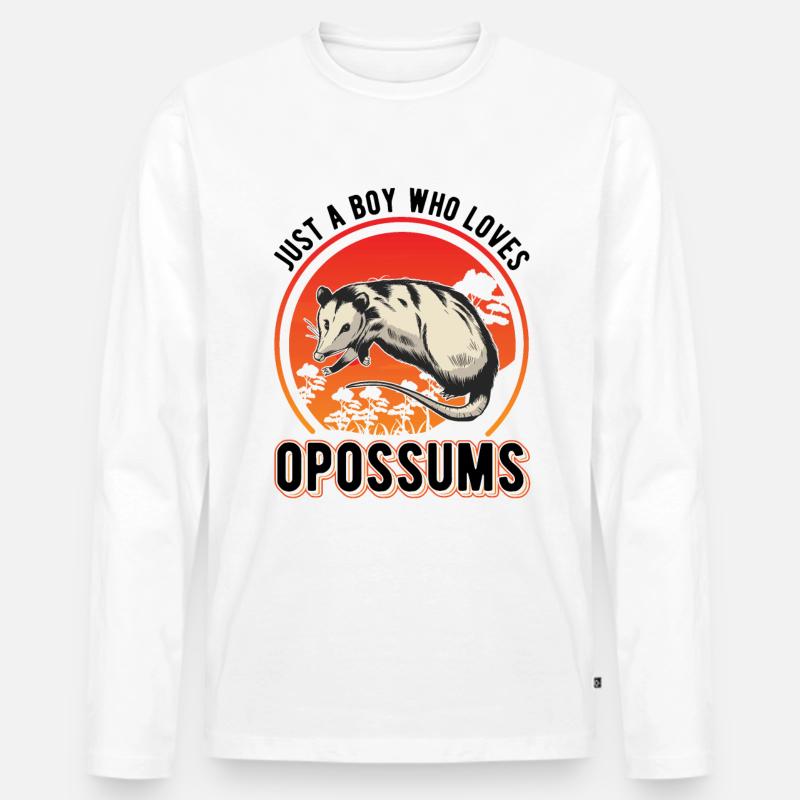 Opossum Junge Possum Beutelratte - Männer Premium Bio Langarmshirt - Weiß