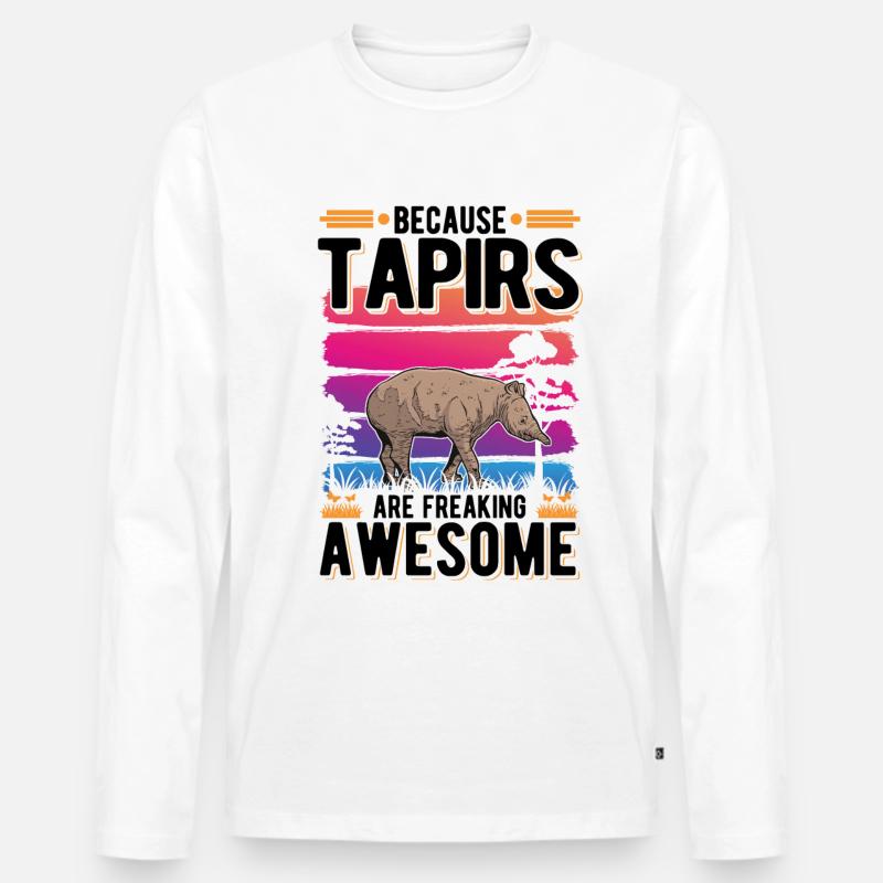 Because Tapirs are freaking awesome - Männer Premium Bio Langarmshirt - Weiß