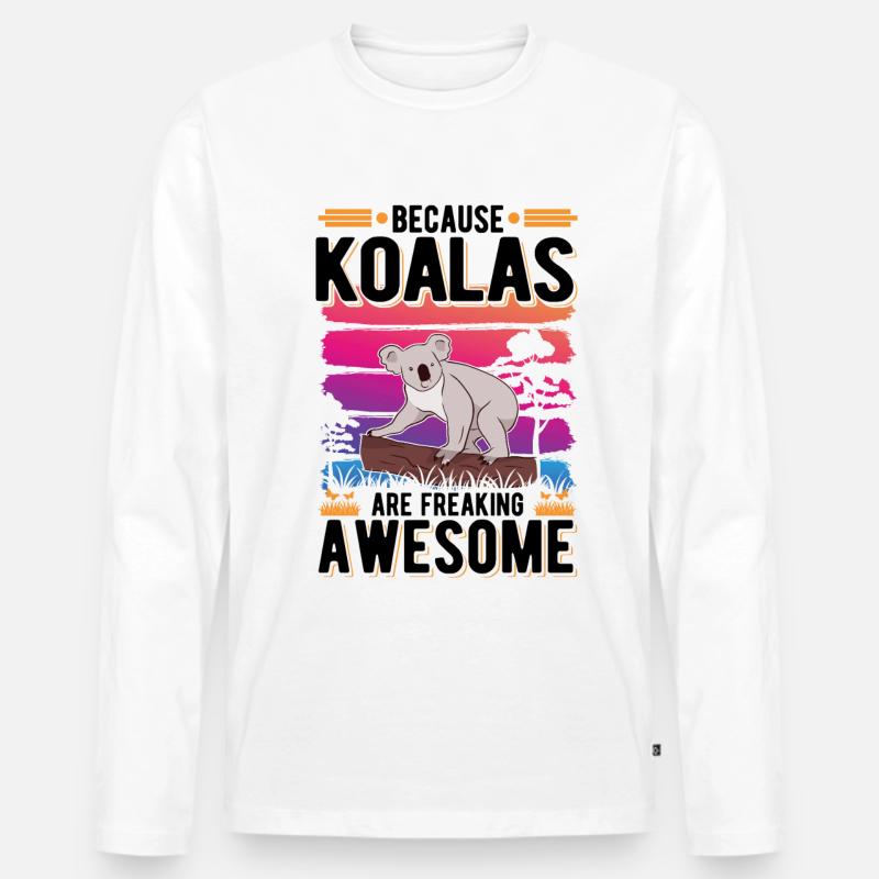 Koala Koalabär - Männer Premium Bio Langarmshirt - Weiß