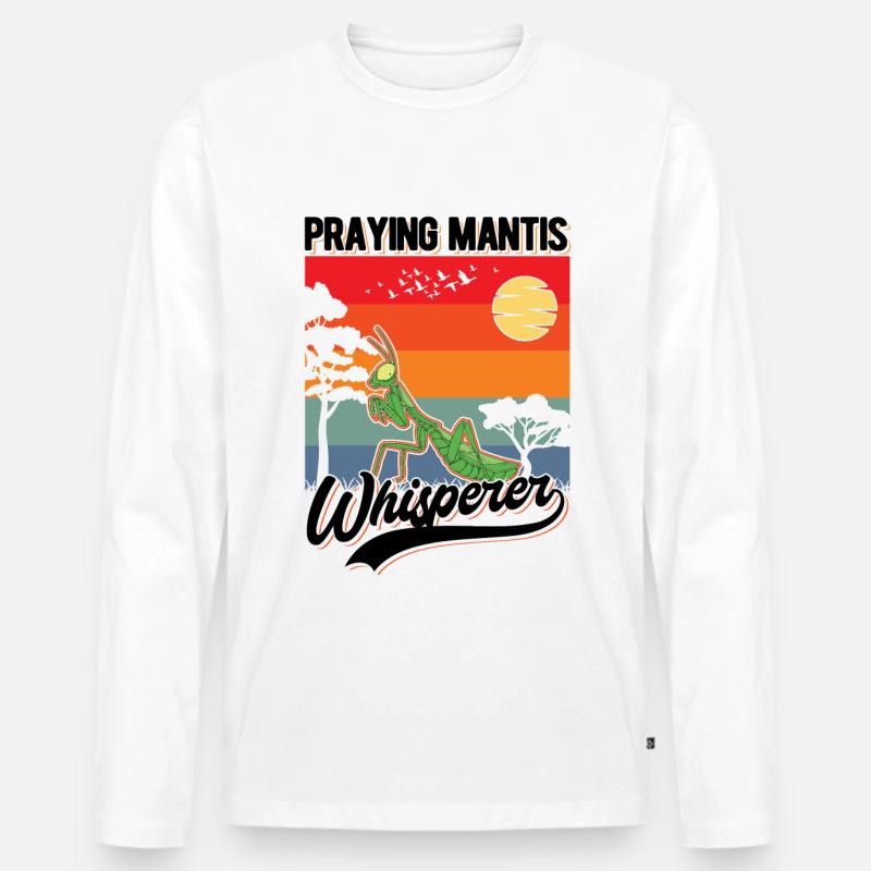 Gottesanbeterin Flüsterer Praying Mantis Whisperer - Männer Premium Bio Langarmshirt - Weiß