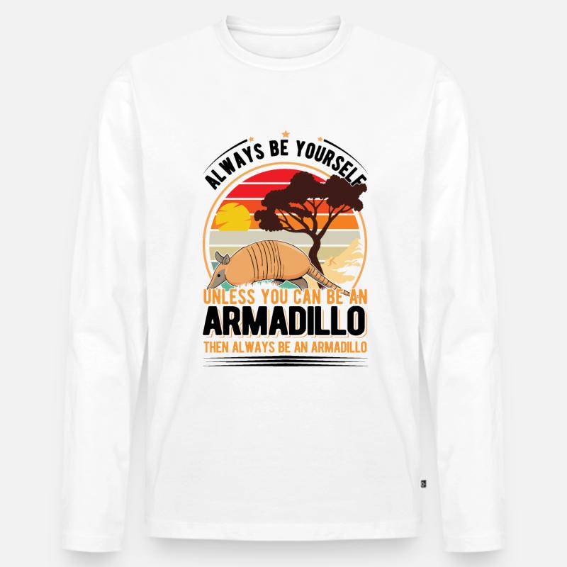 Gürteltier Geschenk Armadillo - Männer Premium Bio Langarmshirt - Weiß