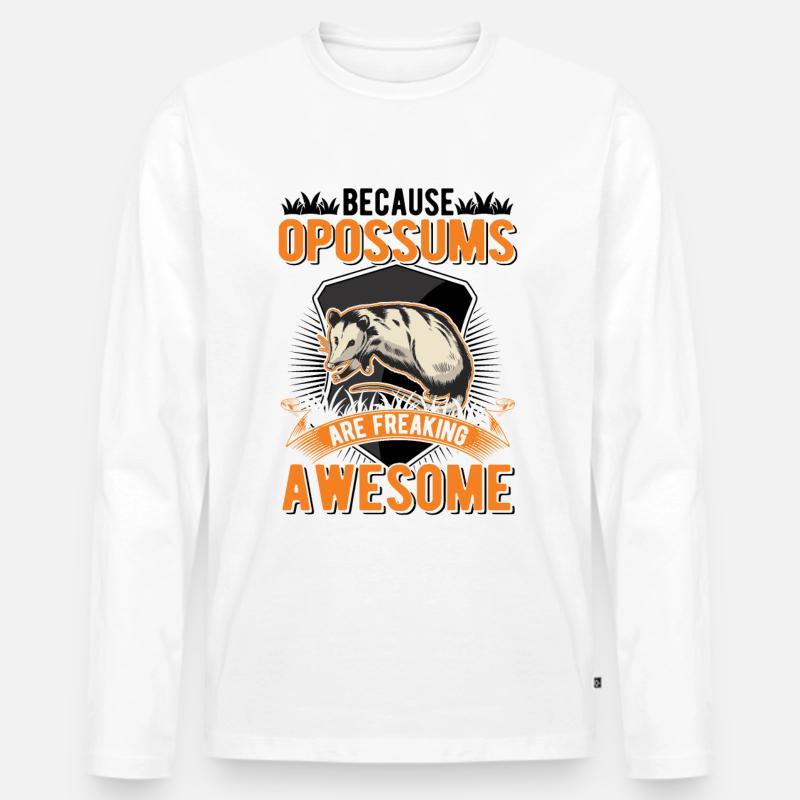 Because Opossums are freaking awesome - Männer Premium Bio Langarmshirt - Weiß