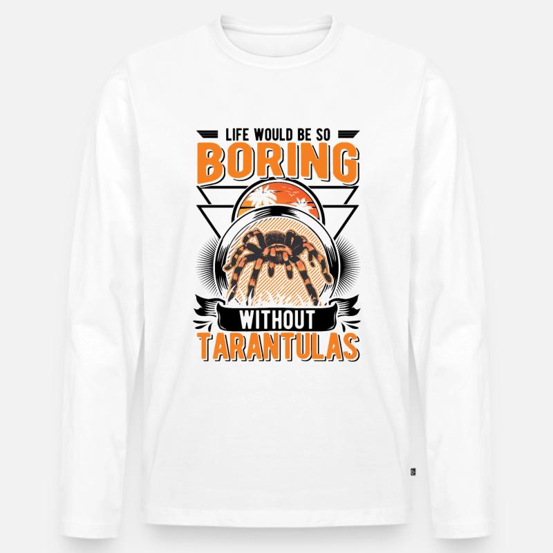 Tarantel Spinne Tarantula - Männer Premium Bio Langarmshirt - Weiß