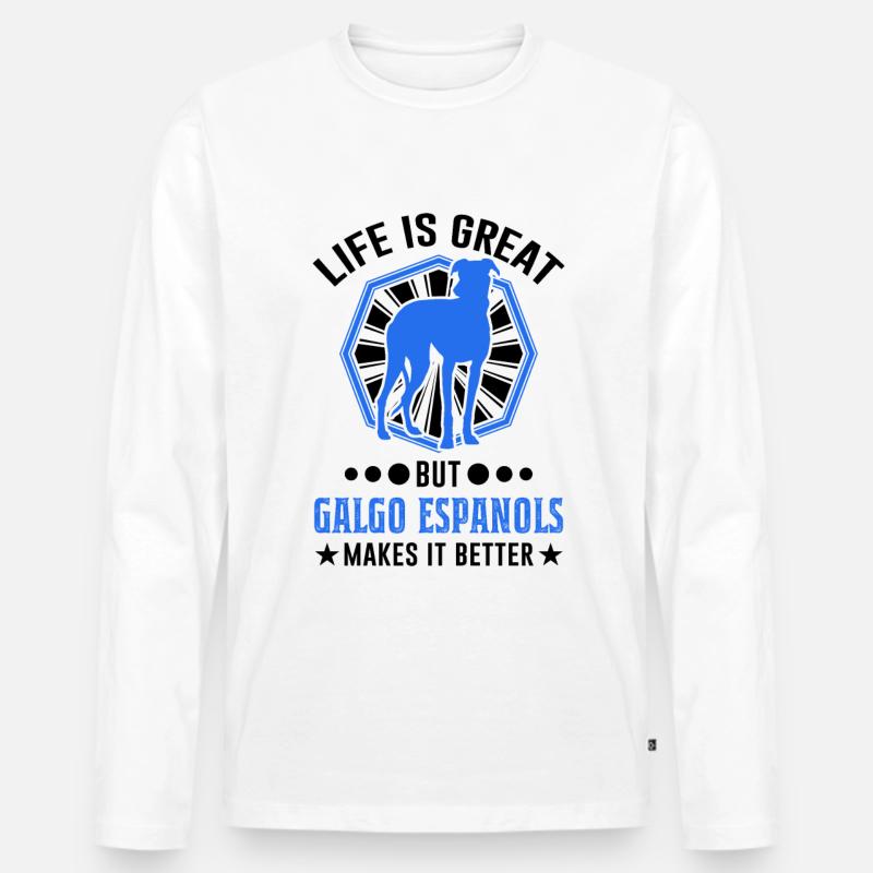 Galgo Espanol Geschenk Spanischer Windhund - Männer Premium Bio Langarmshirt - Weiß