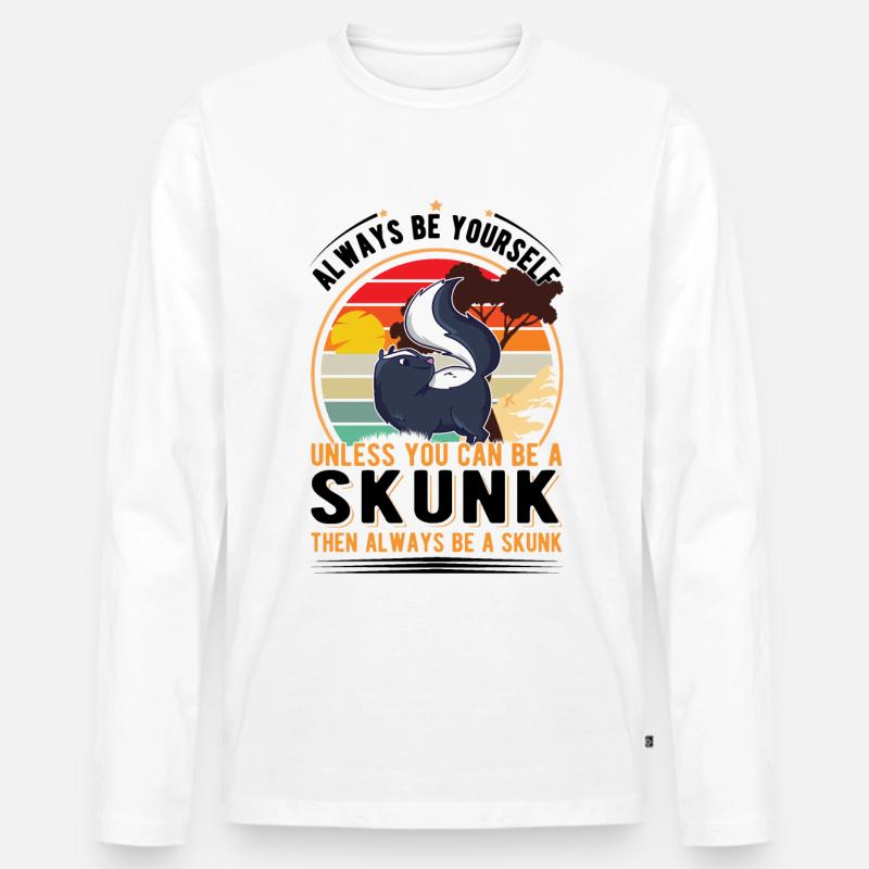 Stinktier Geschenk Skunk - Männer Premium Bio Langarmshirt - Weiß