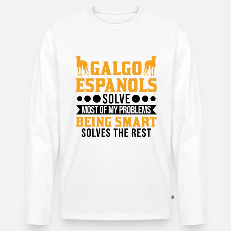 Galgo Espanol Geschenk Spanischer Windhund - Männer Premium Bio Langarmshirt - Weiß
