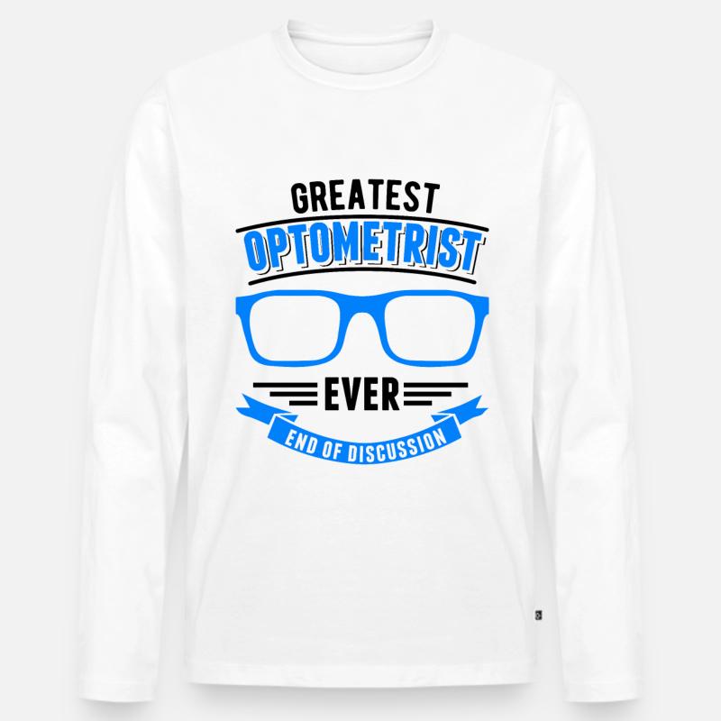 Optiker Geschenk Augenoptiker - Männer Premium Bio Langarmshirt - Weiß