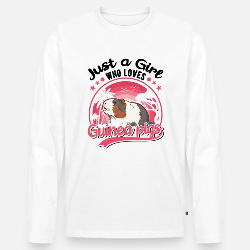 Meerschweinchen Mädchen - Männer Premium Bio Langarmshirt - Weiß