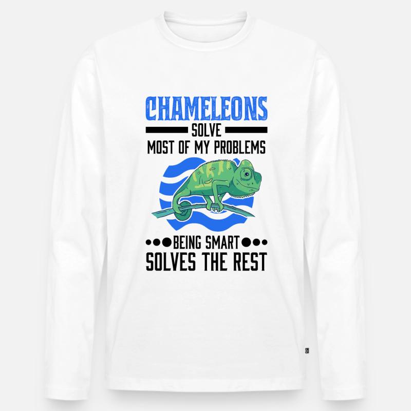 Chamäleon Geschenk Chameleon - Männer Premium Bio Langarmshirt - Weiß