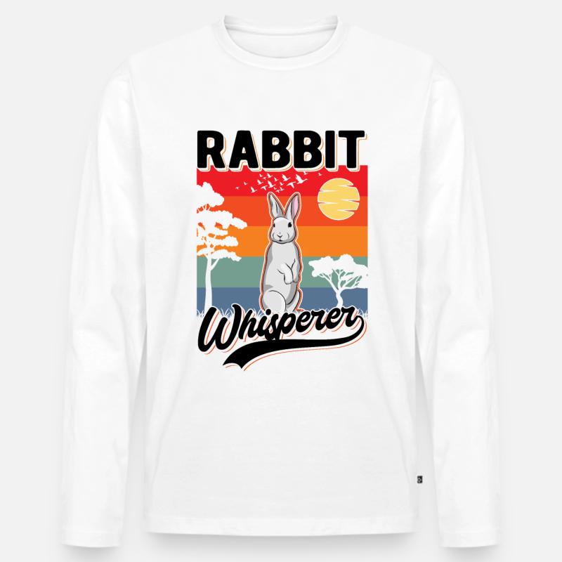 Kaninchen Flüsterer Hasen Flüsterer - Männer Premium Bio Langarmshirt - Weiß