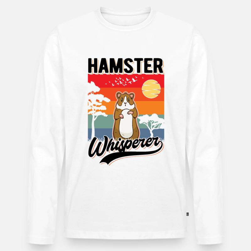 Hamsterflüsterer Hamster Geschenk Goldhamster - Männer Premium Bio Langarmshirt - Weiß