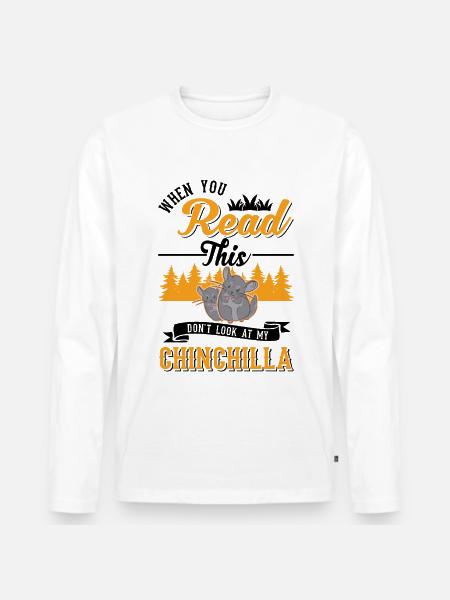 Chinchilla Gave Uld mus Korthalet Chinchilla - Premium økologisk langærmet T-shirt til mænd - hvid