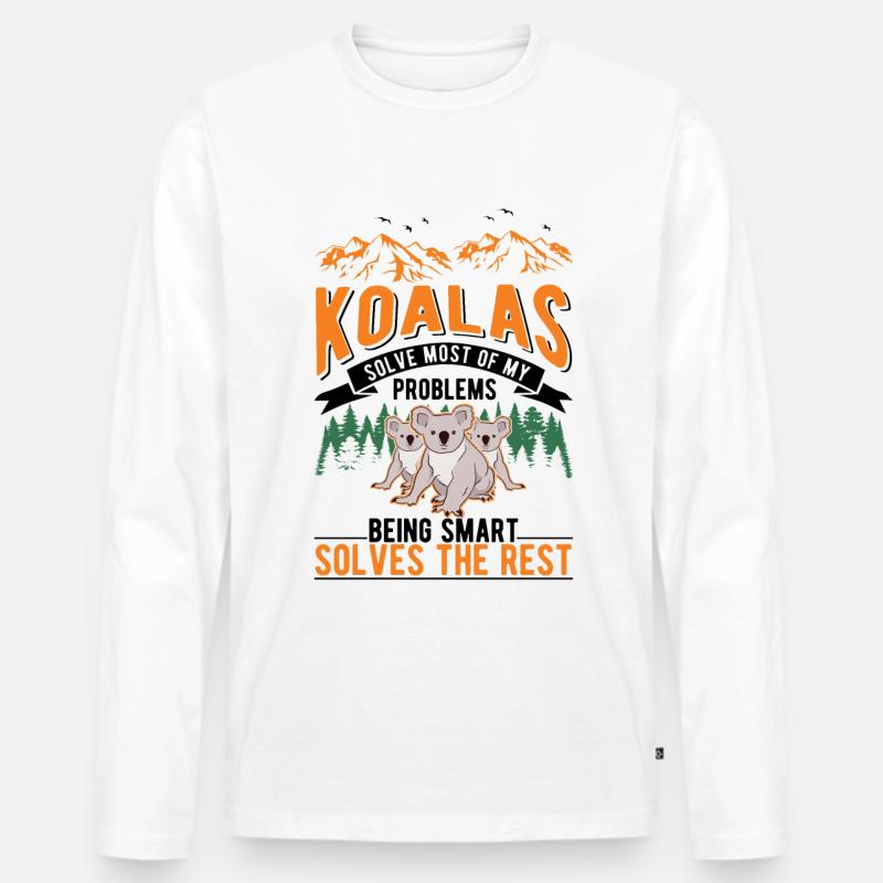 Koala Geschenk Koalabär - Männer Premium Bio Langarmshirt - Weiß