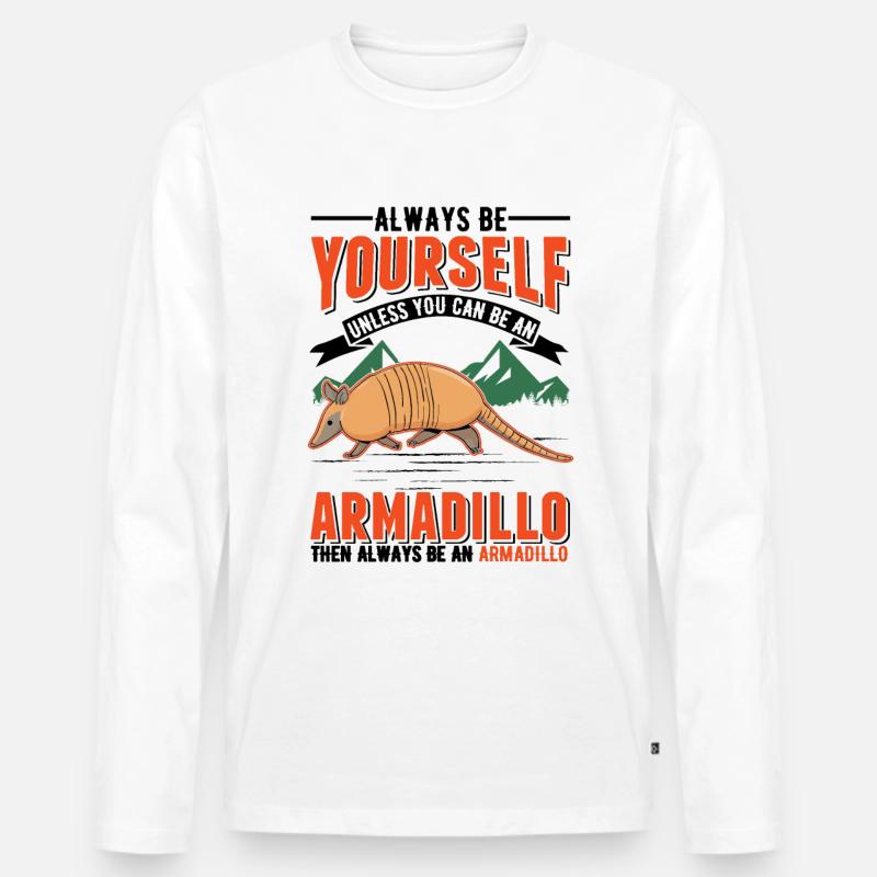 Armadillo Geschenk Gürteltier - Männer Premium Bio Langarmshirt - Weiß
