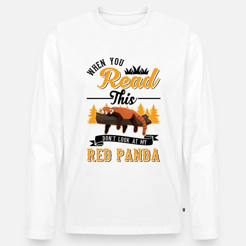 Roter Panda Geschenk Katzenbär - Männer Premium Bio Langarmshirt - Weiß