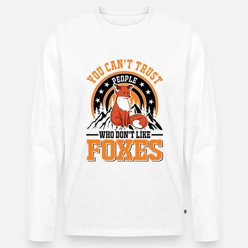 Fuchs Geschenk Rotfuchs - Männer Premium Bio Langarmshirt - Weiß