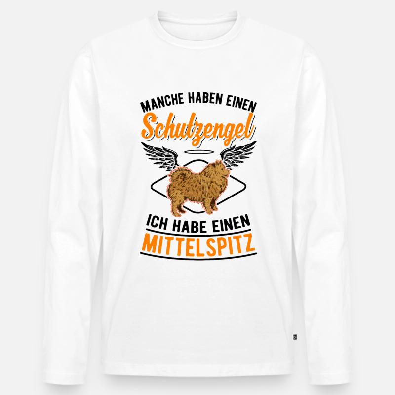 Mittelspitz Schutzengel - Männer Premium Bio Langarmshirt - Weiß