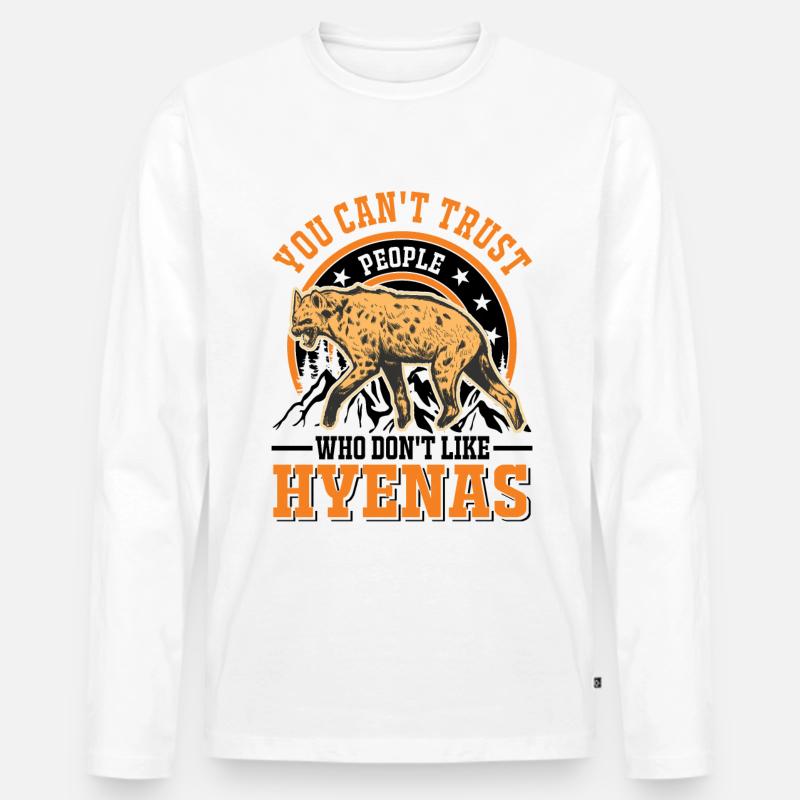 Hyäne Geschenk Erdwolf Hyena - Männer Premium Bio Langarmshirt - Weiß
