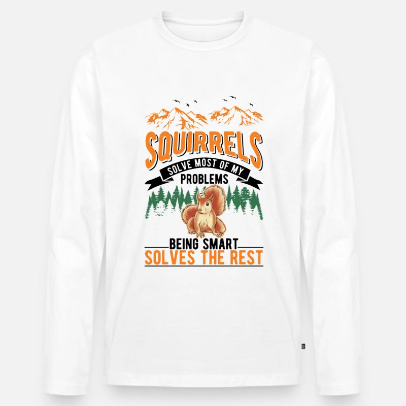 Eichhörnchen Geschenk Grauhörnchen Squirrel - Männer Premium Bio Langarmshirt - Weiß