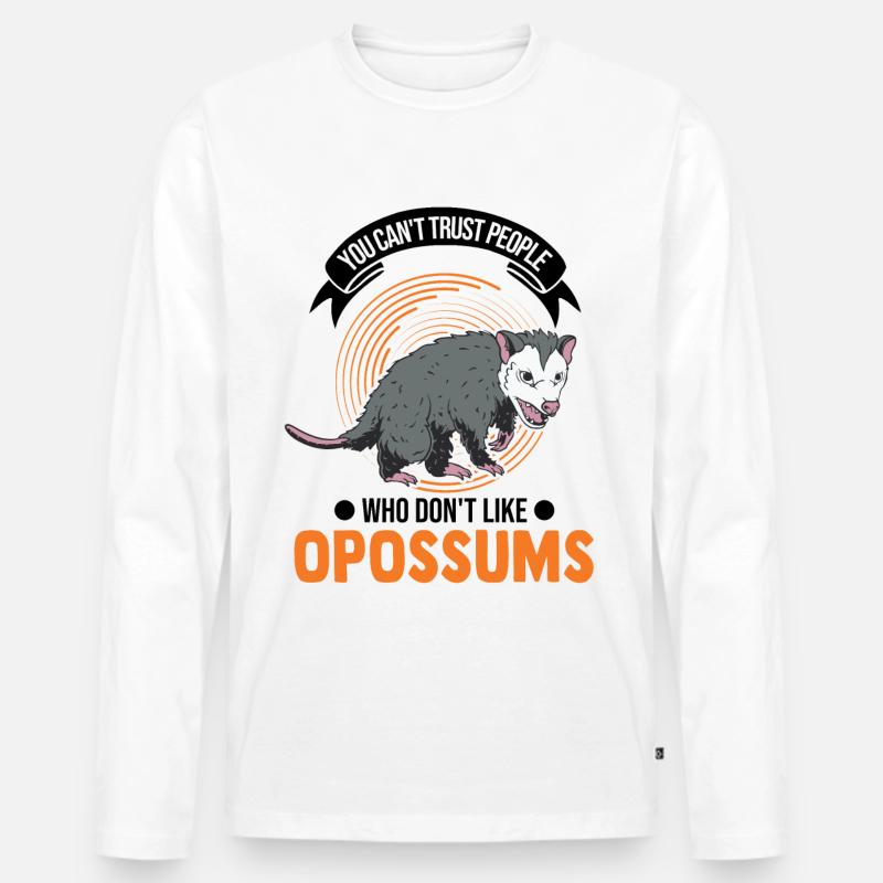 Opossum Geschenk Possum Beutelratte - Männer Premium Bio Langarmshirt - Weiß