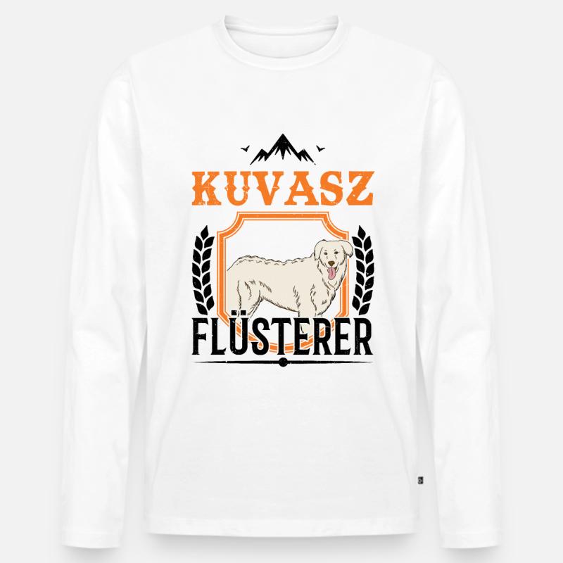 Kuvasz Flüsterer - Männer Premium Bio Langarmshirt - Weiß