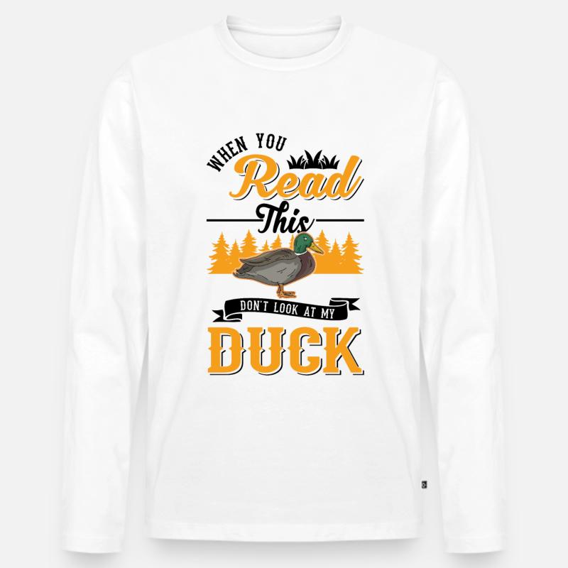 Enten Geschenk Duck Entenzüchter - Männer Premium Bio Langarmshirt - Weiß
