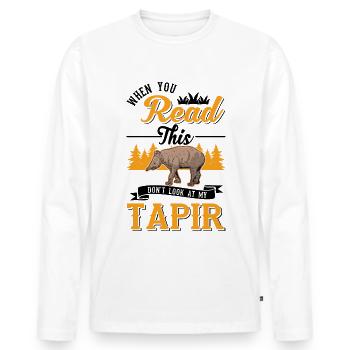 Tapir Flachlandtapir Tapirdae Tapir - Männer Premium Bio Langarmshirt - Weiß - Vorne - Nico (187cm)