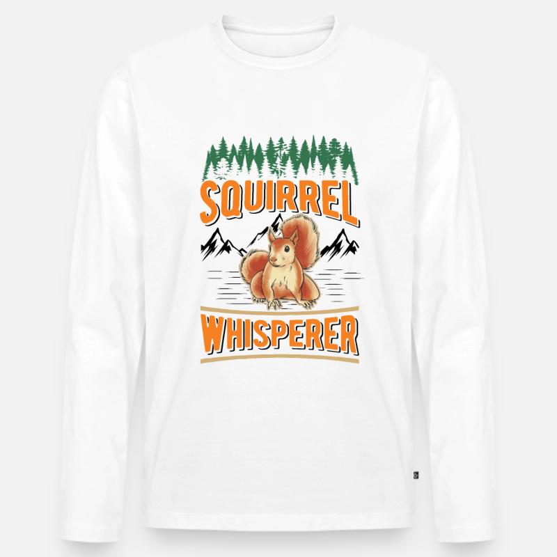 Eichhörnchen Flüsterer Squirrel Whisperer - Männer Premium Bio Langarmshirt - Weiß