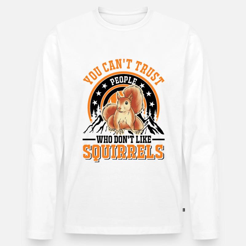 Squirrel Gift Grey Squirrel - Men's Premium Organic Long Sleeve Shirt - white