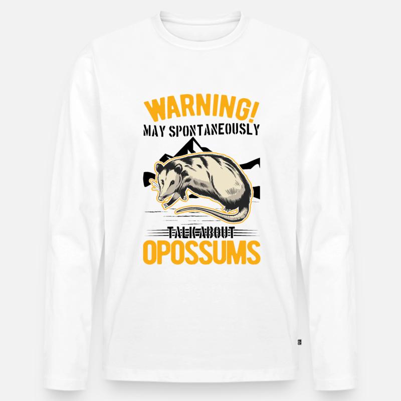 Opossum Geschenk Possum Beutelratte - Männer Premium Bio Langarmshirt - Weiß