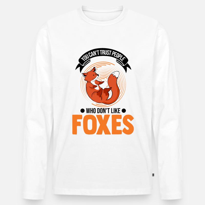 Fuchs Geschenk Rotfuchs - Männer Premium Bio Langarmshirt - Weiß