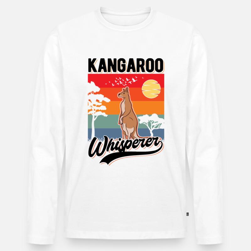 Känguru Flüsterer Australien Kangaroo - Männer Premium Bio Langarmshirt - Weiß