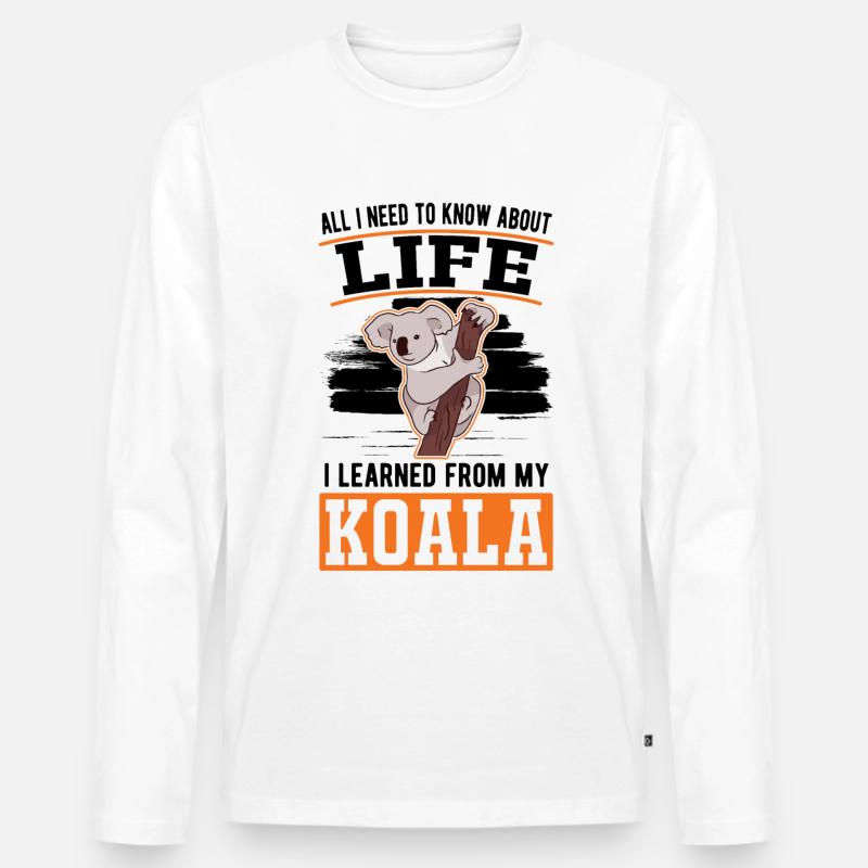 Koala Geschenk Koalabär - Männer Premium Bio Langarmshirt - Weiß