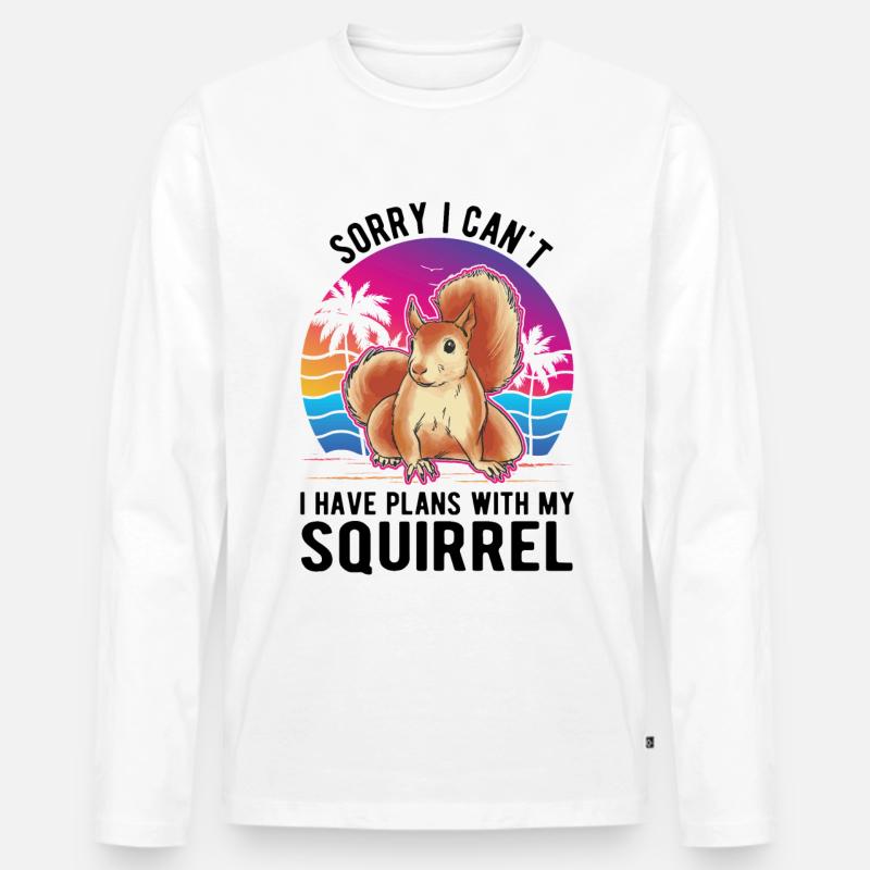 Eichhörnchen Geschenk Squirrel Grauhörnchen - Männer Premium Bio Langarmshirt - Weiß