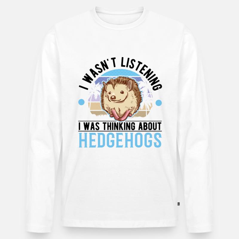 Igel Liehbaber Stacheligel - Männer Premium Bio Langarmshirt - Weiß