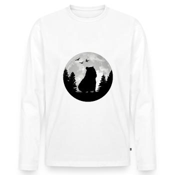 Capybara Lune Capybara - T-shirt manches longues Premium bio Homme - blanc - Devant - Nico (187cm)