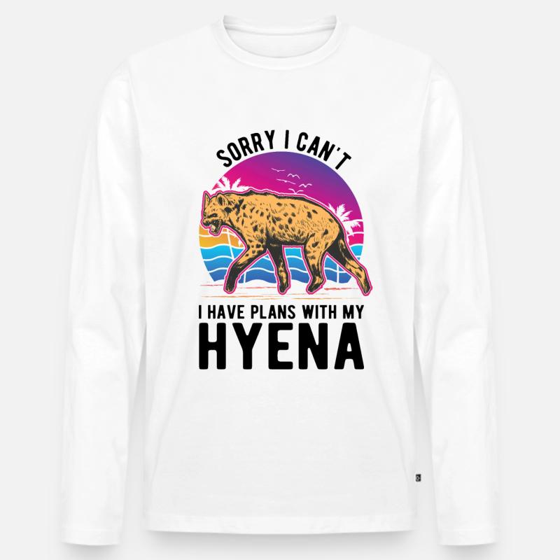 Hyäne Geschenk Erdwolf Hyena - Männer Premium Bio Langarmshirt - Weiß