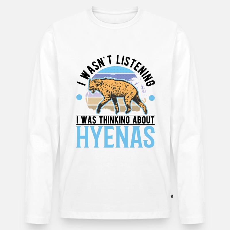Hyäne Geschenk Erdwolf Hyena - Männer Premium Bio Langarmshirt - Weiß